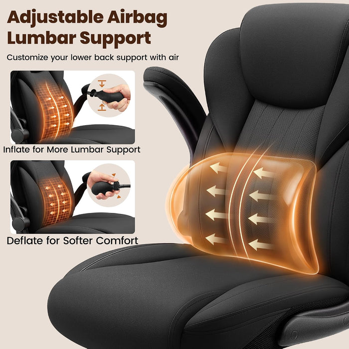 Office Desk Chair, Computer Chair with Inflatable Lumbar Support