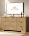 57" W Fluted Dresser with 9 Drawers, Wooden Dresser TV Stand