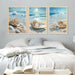 Triptych Coastal Shell Pearl Framed Canvas Wall Art 20X30 Inch X3 | Wooden Frame, Uv-Resistant Ink, Giclée Printing Process, Pre-Installed Hooks Make It Easy to Hang Home or Office Wall Decor