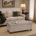 Home Decor | Tufted Ainsley Button Storage Ottoman Bench with Hinged Lid | Ottoman Bench with Storage for Living Room & Bedroom, Grey