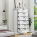 Tall White 6 Drawer Dresser, Wood Vertical Chest of Drawers for Bedroom, 55" H Modern Lingerie Dressers for Closet, Living Room, Hallway and Home Office