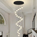 25 Light Black Modern Glam Crystal Ball Chandelier for High Ceiling Staircase Foyer Enterway Living Room Long Crystal Chandelier Lighting