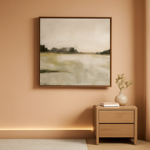 Framed Landscape Canvas Wall Art 40x20Inch Neutral