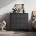 55" Wide Modern Curved 3 Drawer Dresser，Black