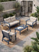 7 Seats HDPE Patio Conversation Sets, Outdoor Patio Furniture Set