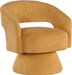 360Degree Swivel Accent Chair Corduroy Yellow Office