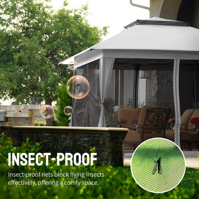 13x13 Pop Up Gazebo White Weatherproofing Durability