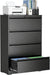 4 Drawer File Cabinet,Metal Lateral Filing Cabinet with Lock,Home Office Storage Organizer Cabinet for Legal/Letter/A4/F4 Size Files,35.5" W,Black