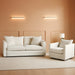 Luxury 2 Piece Loveseat Couch & Sofa Armchair Set, Modern Upholstered Chenille Cloud Couches Set Furniture with 5 Pillow for Living Room Bedroom Office Apartment, Beige