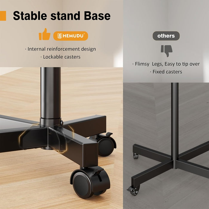 Mobile TV Stand for 23-60 Inch LCD LED Flat/Curved Screen Tvs, TV Cart Holds up to 77Lbs, Rolling TV Stand with Tilt, Height Adjustable, Pole TV Floor Stand with Shelf Max VESA 400X400Mm