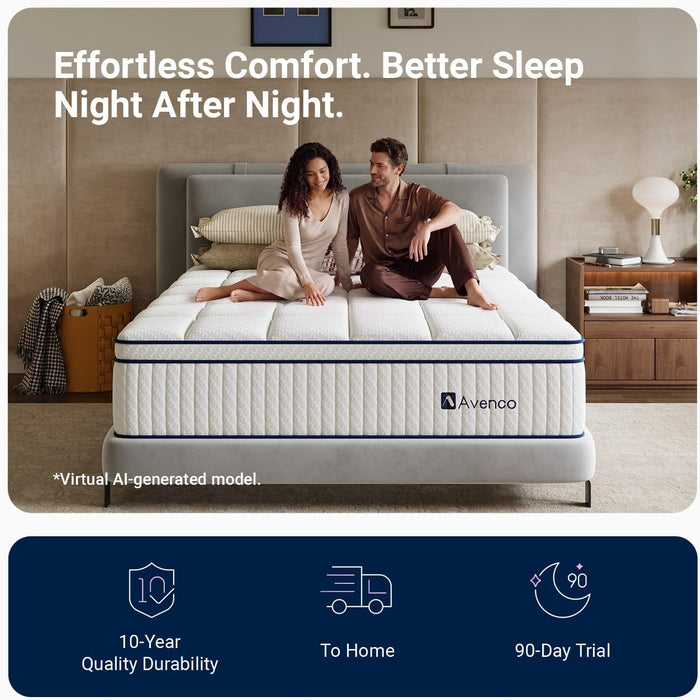 Queen Size Mattress 12 Inch, Queen Hybrid Mattress in a Box