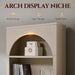 77.6" Tall Arched Bookshelf Set of 2, Wood Bookcase with Cabinet, Cream | Modern Bookcase W/Fluted Arched Door, 5-Tier Large Book Shelf W/Adjustable Shelves, Versatile Storage Cabinet for Living Room