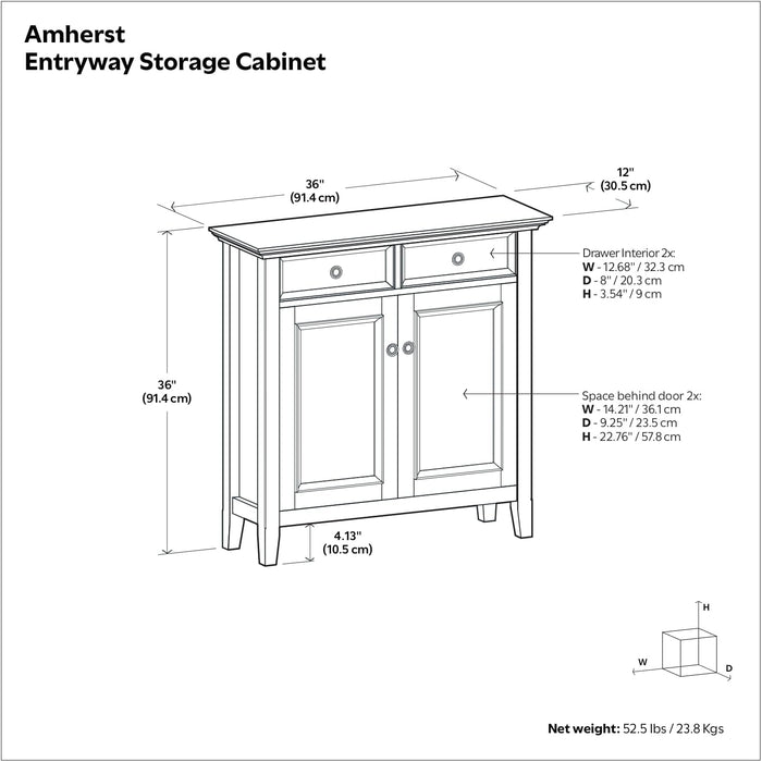 36 Inch Hickory Brown Storage Cabinet With Drawers