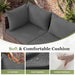 Patio Furniture Set with Fire Pit Table 8 Pcs Modular Dark Grey