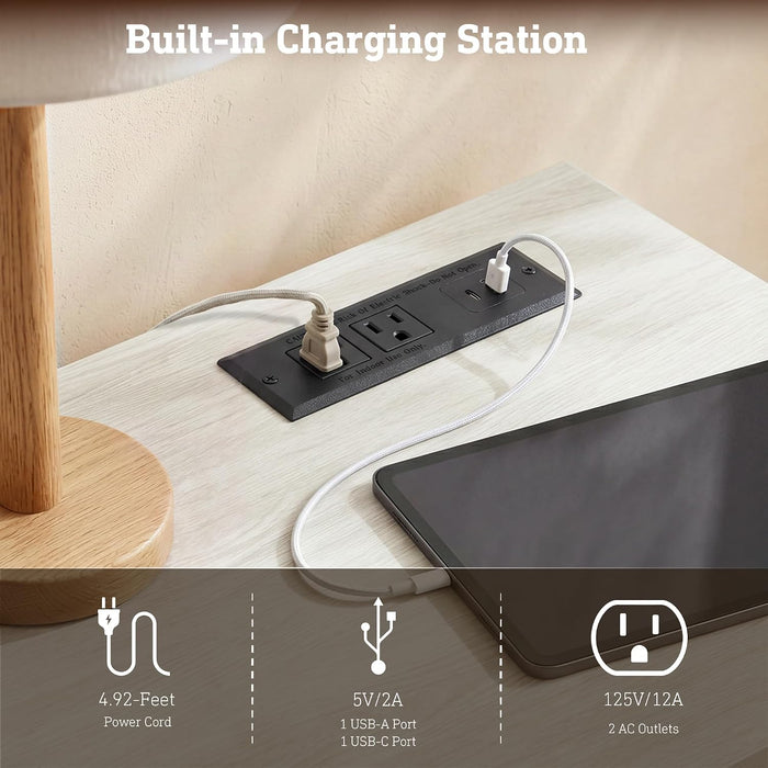 9 Drawers Dresser for Bedroom with Charging Station, Modern Chest of Drawer