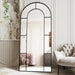 32"X71" Floor Mirror,Standing Mirror Full Length,Large Arched Mirrors,Window Pannel Mirrors(Black)