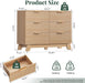 6 Drawer Dresser for Bedroom, Fluted 39.4" Wide Chest of Drawers