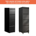 4 Drawer Mobile File Cabinet with Lock,Black Metal Filing Cabinets