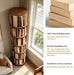 Six Tier Rotating Rubberwood Bookshelf Walnut Finish