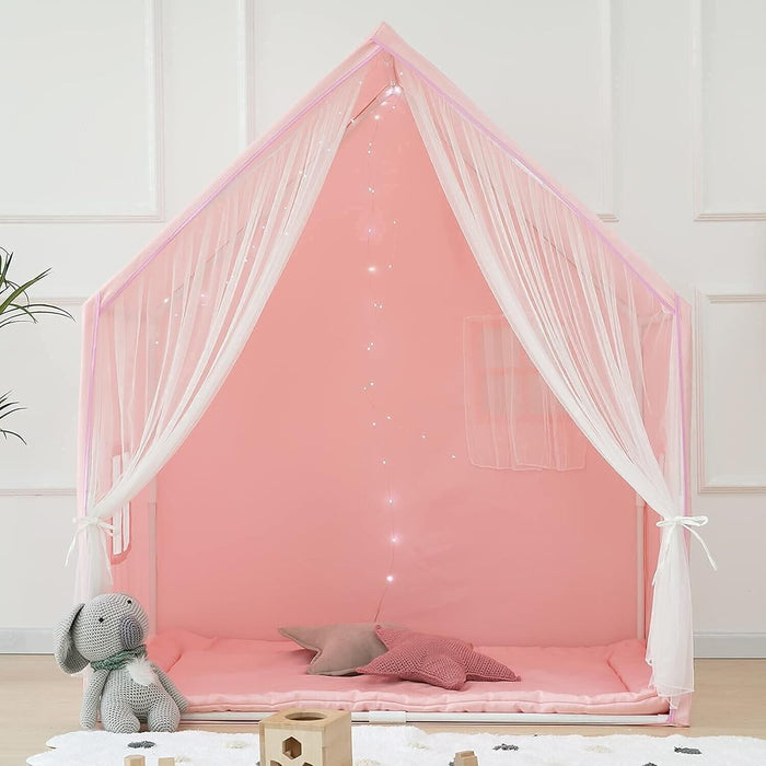 Delightful Indoor & Outdoor Playhouse Tent - Large Pink Kids Castle 52" X 60"