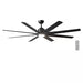 Kensgrove II 72 In. Smart Indoor/Outdoor Matte Black Ceiling Fan with Remote Included Powered by Hubspace