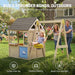 Natural Cedar Outdoor Playhouse With Swing TicTacToe