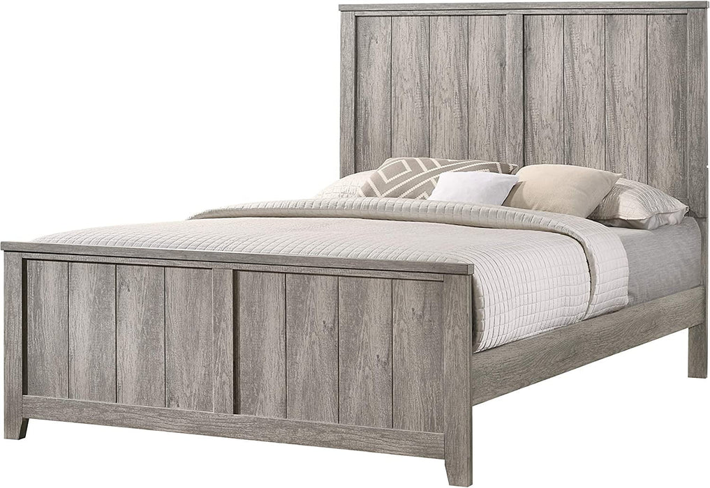 – Balta 4-Piece Queen Size Gray Bedroom Set. Bed, Dresser, Mirror & Nightstand