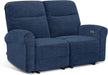 64.6" Wall Hugger Power Loveseat Recliner Sofa with USB Ports, Reclining Loveseat for Small Spaces Living Room RV, Fabric PR635M1 (Navy Blue)