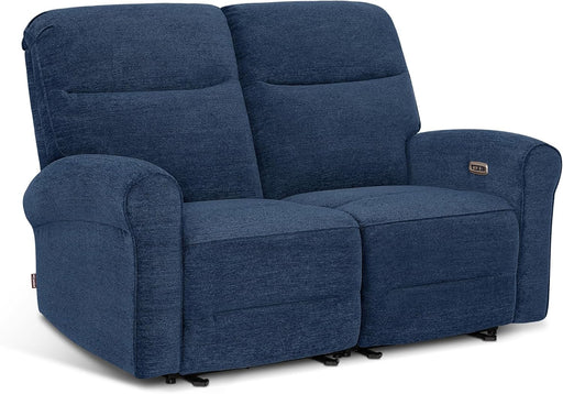 64.6" Wall Hugger Power Loveseat Recliner Sofa with USB Ports, Reclining Loveseat for Small Spaces Living Room RV, Fabric PR635M1 (Navy Blue)