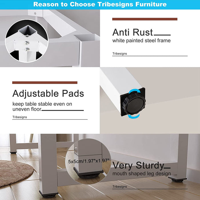 Computer Desk, 47 Inch Modern Simple Office Desk Computer Table Study Writing Desk for Home Office, Light Walnut