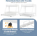 Twin over Full Bunk Bed with Trundle, Heavy-Duty Metal Bunk Bed Frame with Guardrail & 2 Ladders, Space-Saving Bunk Bed for Kids/Teens/Adults, No Box Spring Needed