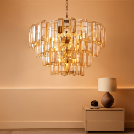 Modern Gold Crystal Chandelier 19-Light Foyer Dining Room Fixture