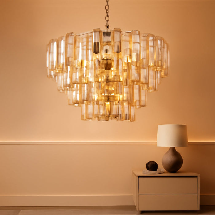 Modern Gold Crystal Chandelier 19-Light Foyer Dining Room Fixture