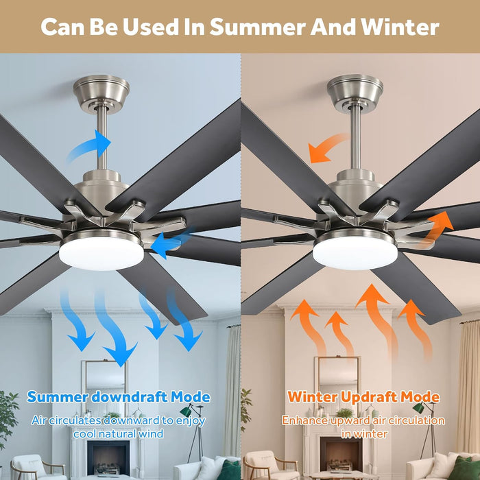 Smart Reversible Ceiling Fan With Integrated Lighting
