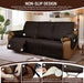 Waterproof Recliner Sofa Cover,Non Slip Couch Cover for Reclining Sofa Washable Furniture Protector with Elastic Straps Pocket for Kids, Pets (Chocolate, 3 Seater)