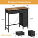 Small Desk with 5 Fabric Drawers, 33 Inch Writing Desk for Home Office, Simple PC Desks for Small Place, Kids Girls Teen Study Table Vanity for Bedroom, Dorm, Rustic Brown, 14" D