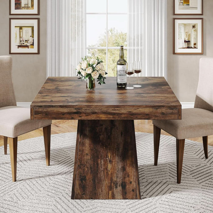 Square Dining Table for 4, 31.5" Farmhouse Small Kitchen Table