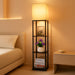 Triple Tier Contemporary Standing Lamp With Shelving