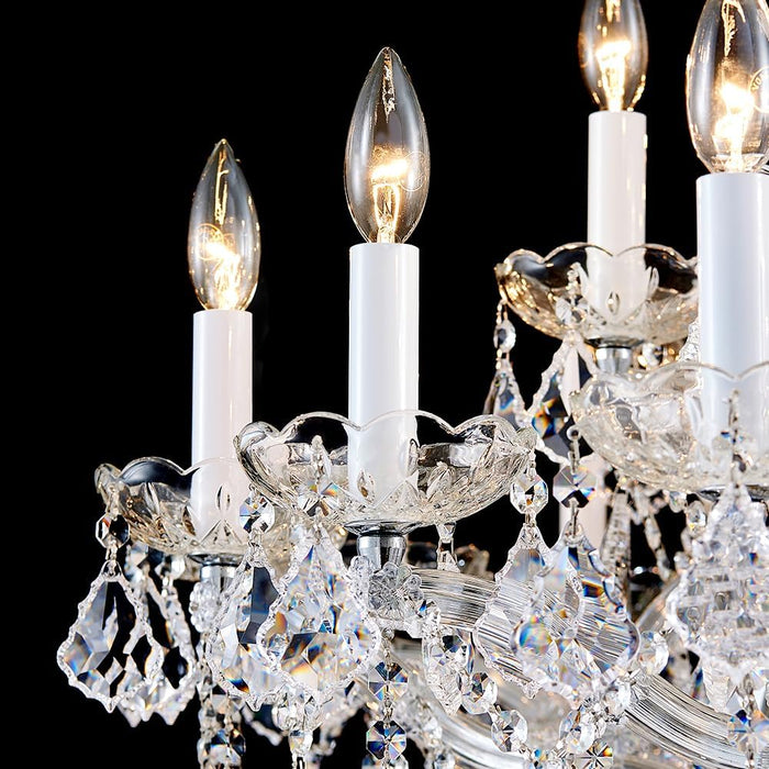 Large Silver Modern Crystal Chandelier Light Fixtures - 24 Lights, Maria Theresa Crystal Pendant Light Foyer Chandelier Fixtures for Staircase Hallway Living Room Entryway