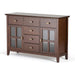 Contemporary Russet Brown Pine Wood Sideboard Buffet