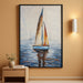 Art,24X48 Inch Modern Abstract Hand Painted Frame Oil Paintings Sailing Boat on the Sea Acrylic Canvas Hanging Painting Living Room Bedroom Wall Art Home Decoration