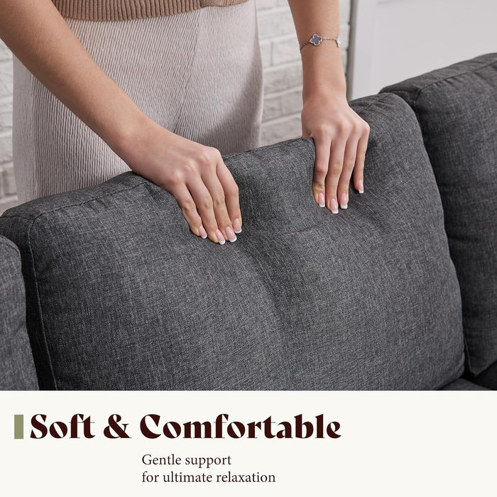 Sofa With Deep Seat AntimicrobialTreatment Grey Linen