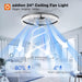 Ceiling Fans with Lights and Remote, 24'' Low Profile Flush Mount Ceiling Fan, 3000–6000K Dimmable LED Fandelier, Bladeless Crystal Fan Light for Bedroom, Kitchen, Living Room, Black