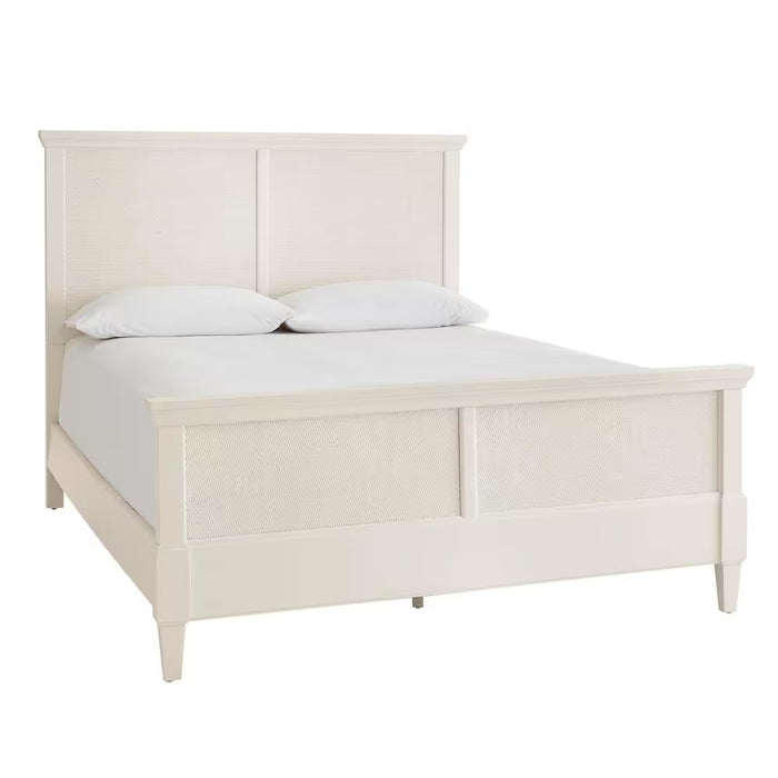 Marsden Ivory Wooden Cane Queen Bed (65 In. W X 54 In. H)