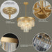 Luxurious Gold Crystal Chandelier Dining Room Tiered