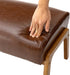 Rectangle Ottoman Bench Set of 2, Modern Coffee Leatherette Footstool with Walnut Rubberwood Legs for Living Room, Bedroom