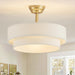 Boho Ceiling Fan with Light, Caged Fabric Fandelier Rattan Chandelier Fan