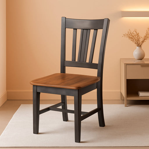 International Concepts San Remo Splatback Dining Chair, Height, Hickory/Washed Coal