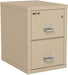 Fireproof Vertical File Cabinet (2 Letter Sized Drawers, Impact Resistant, Water Resistant), 27.75" H X 17.75" W X 25.06" D, Parchment