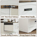 47" Farmhouse 6-Drawer Dresser for Bedroom, Pure White + Walnut